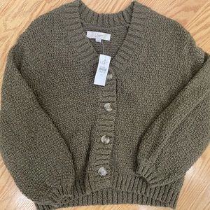LOFT Cardigan with Balloon Sleeves